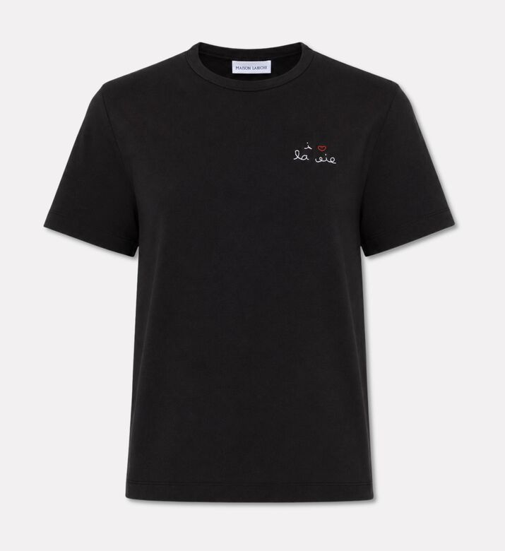 Maison Labiche Cotton Embroidered Script T-shirt, Packshot View