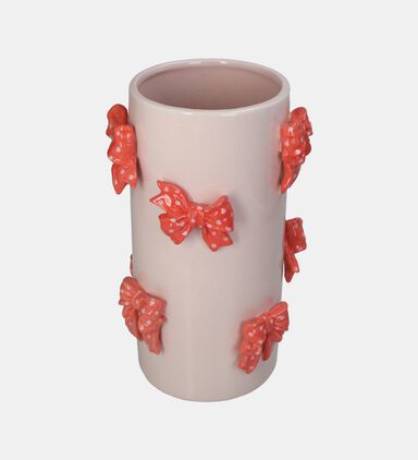 Bow Embellished Dolomite Vase