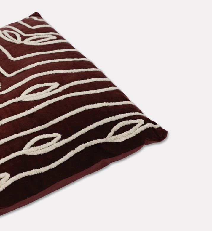 Home Deco and More Andie Chenille Yarn Applique Cushion, Packshot View