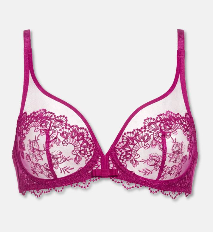 Simone Perele Plunging Underwired Bra, Pink, 100, D, Packshot View