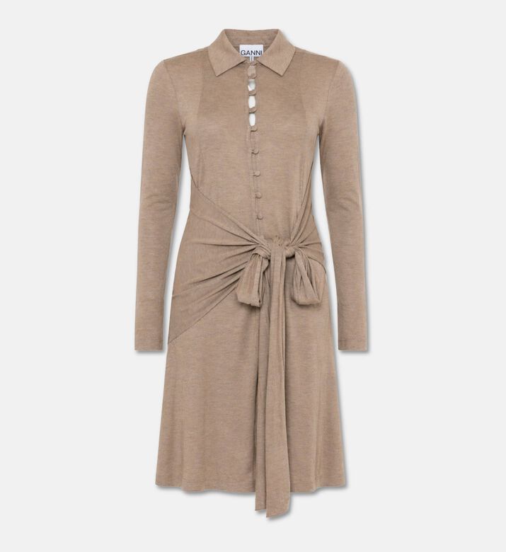 Ganni Jersey Long-sleeve Shirt Dress, Packshot View