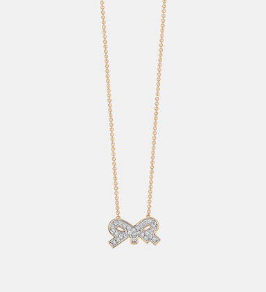 Tiny Bow Diamond Necklace 18k