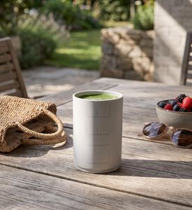 Design Letters Life Leak Proof Straw Travel Mug, Light-grey, 330-ml, Model View