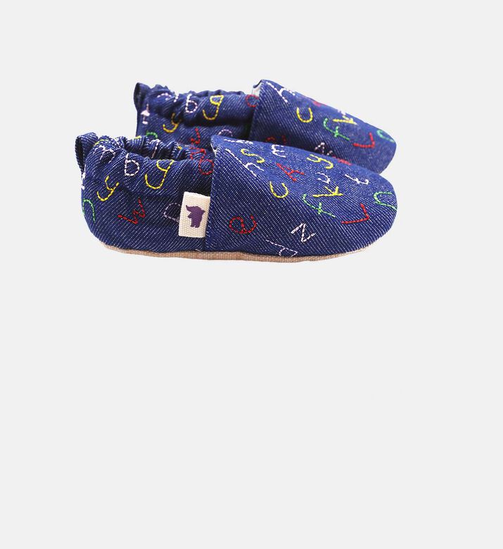 Denim Alphabet Non-slip Moccasins