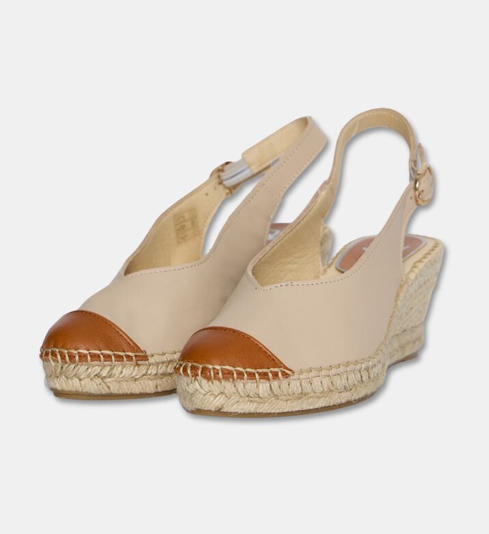 Salvi Cap-toe Leather Slingback Wedge, Brown, Eu-41, Packshot View