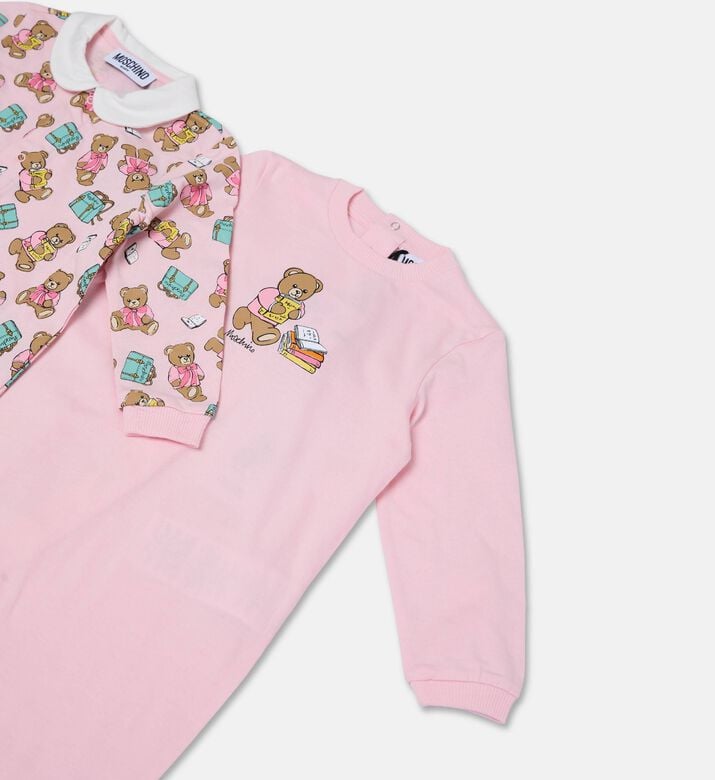 Moschino Kids Teddy Print Babygrows Set, Packshot View