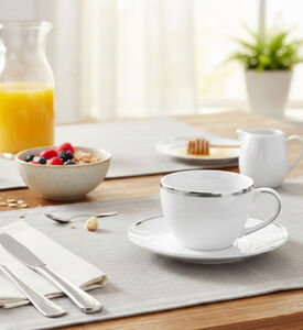 Home Deco and More Silver-rimmed Cups 6-piece Set, Packshot View