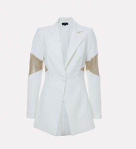 بليزر مزين بترتر وإغلاق بزر واحد