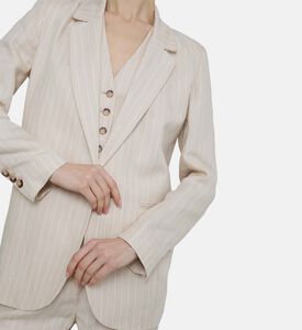 بليزر بوي مخطط بصف أزرار واحد