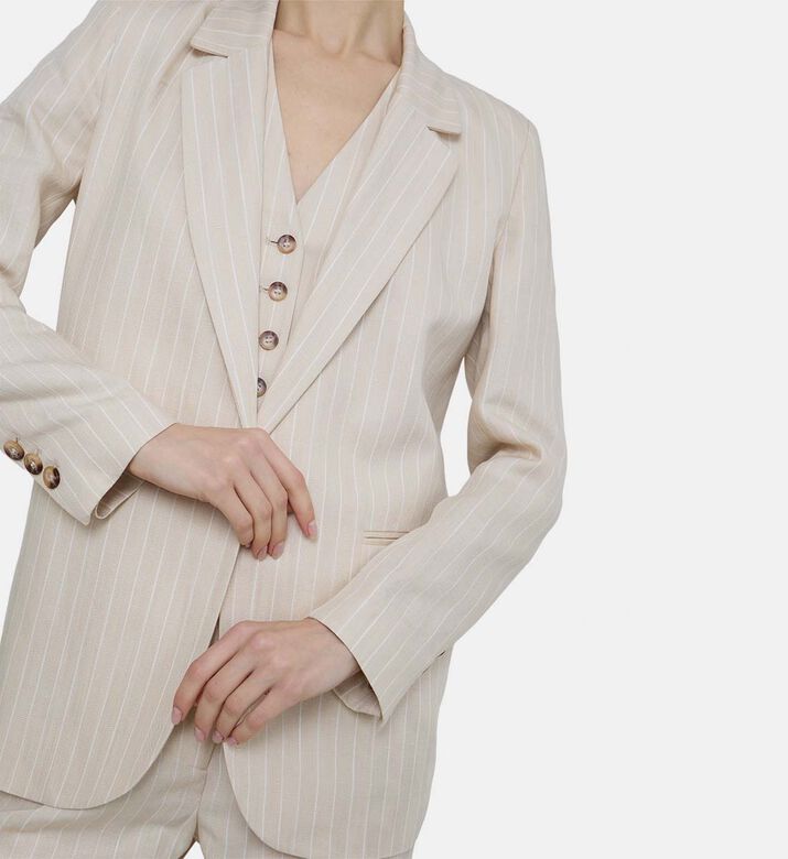 Poy Stripped Single-breasted Blazer