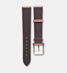 Camille Fournet Alligator Round Scale Shiny Watch Strap, Pink, Packshot View
