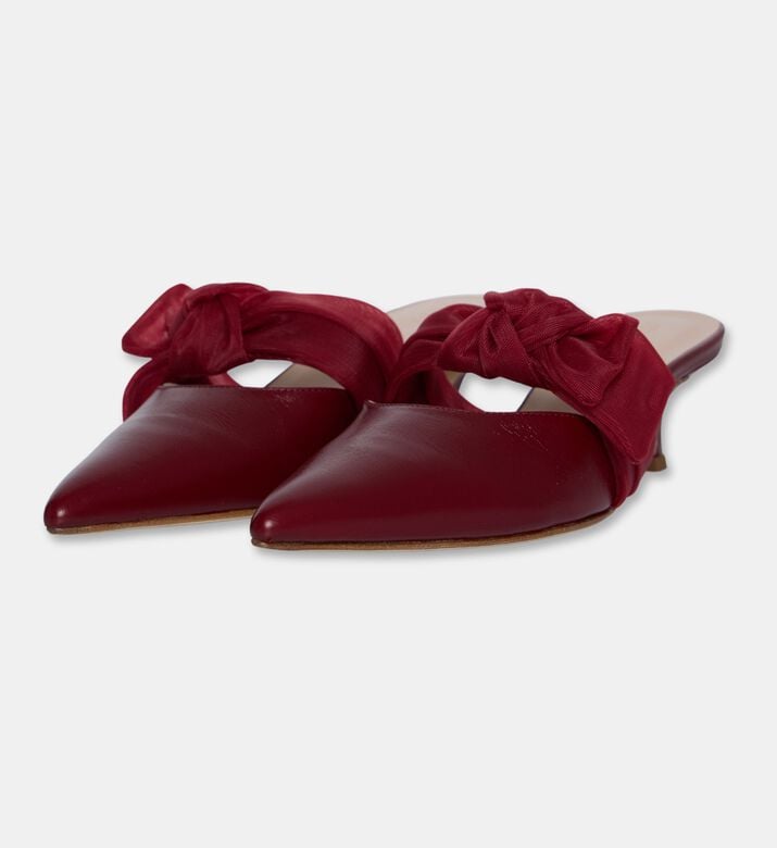 Atana Satin Bow Side Tie Mules, Packshot View