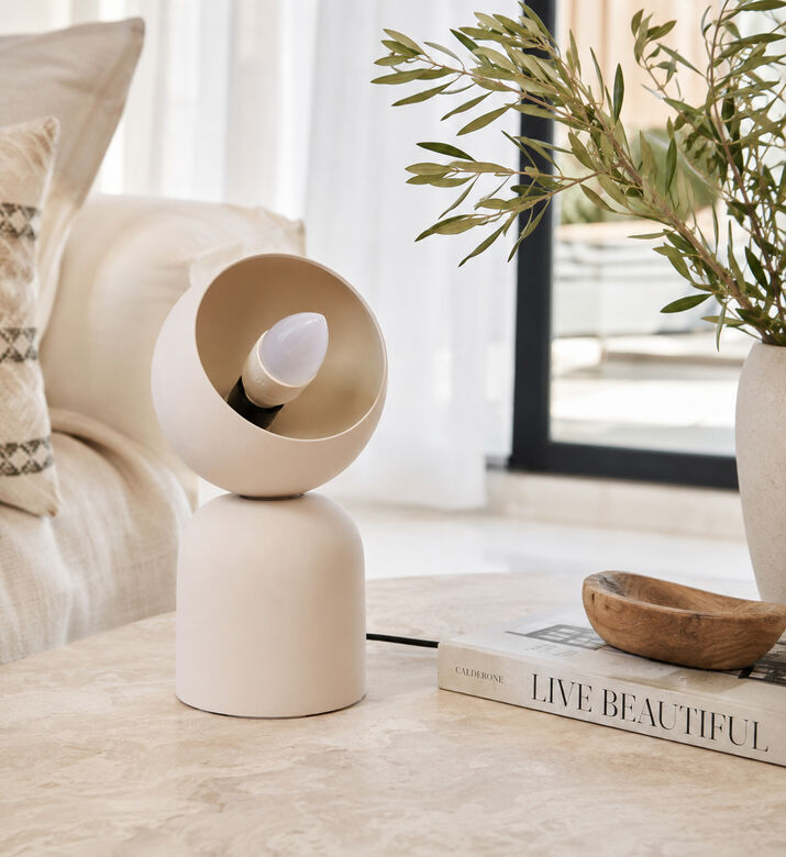 Home Deco and More Floral 3 Pin Table Lamp, Beige, Packshot View