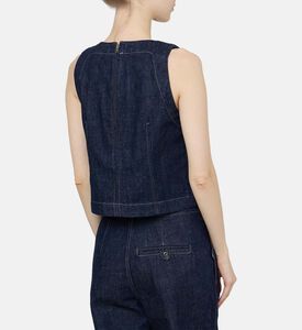 بلوزة قصيرة دنيم داكن