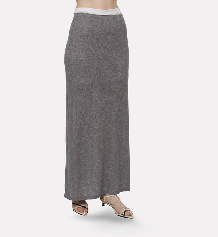 Samsoe Ribbed Minimalist Maxi Skirt, Model View