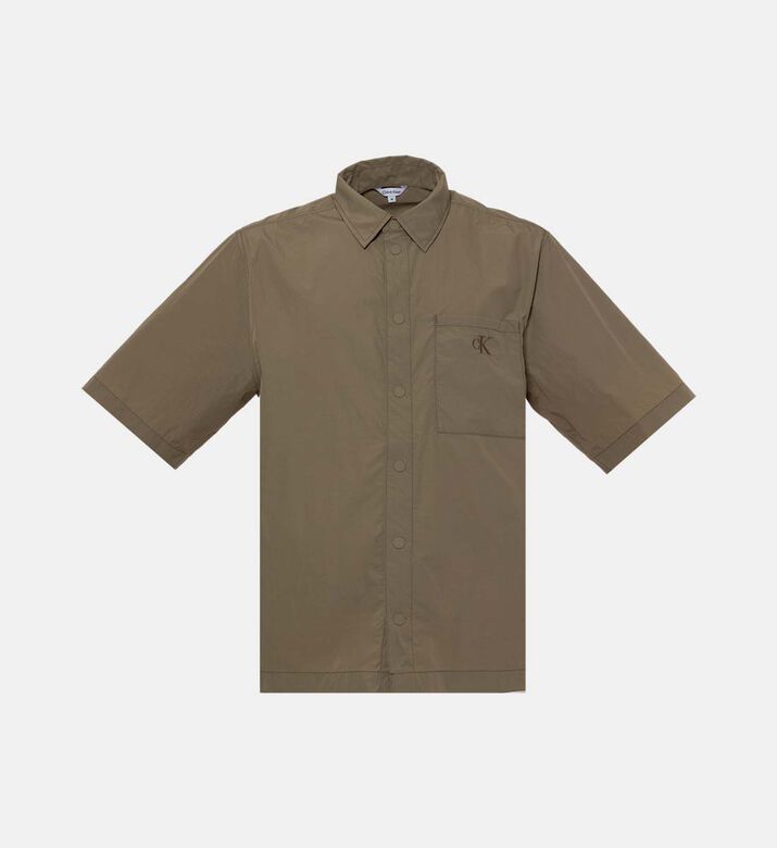 قميص قطن بشعار سي كي بصف أزرار