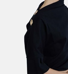 بلوزة بعقدة غير متماثلة،