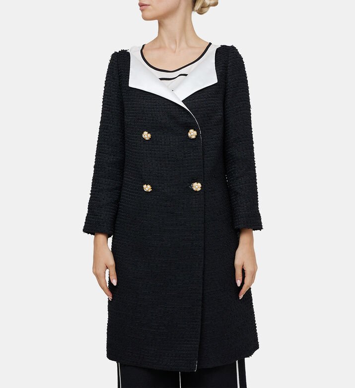 Double-breasted Pearl Button Coat