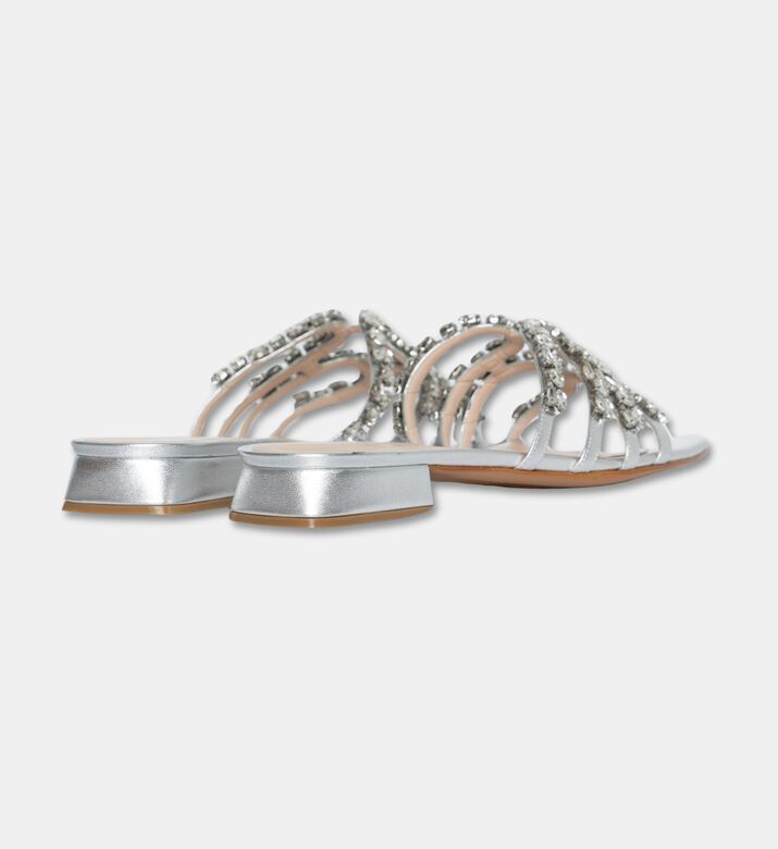 Albano Shoes Flat Stones, Silver, Eu-41, Packshot View