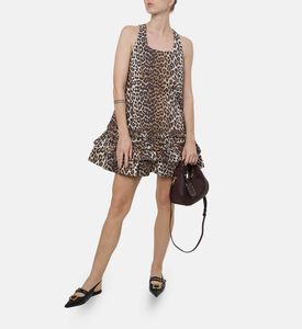 Ganni Cotton Leopard-print Mini Dress, Model View