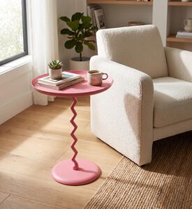 Leitmotiv Zig-zag Monochrome Side Table, Pink, Packshot View