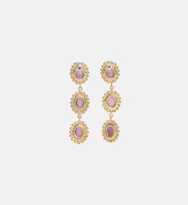 Triple Round Amethyst Stoneearrings