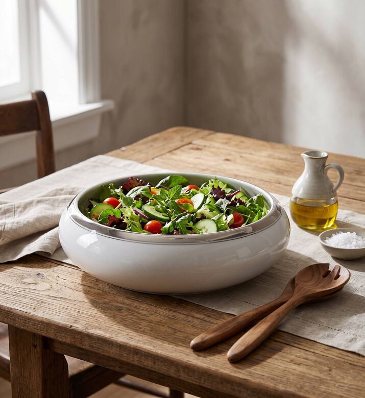 Vista Alegre Domo Porcelain Round Salad Bowl - 30 Cm, Model View