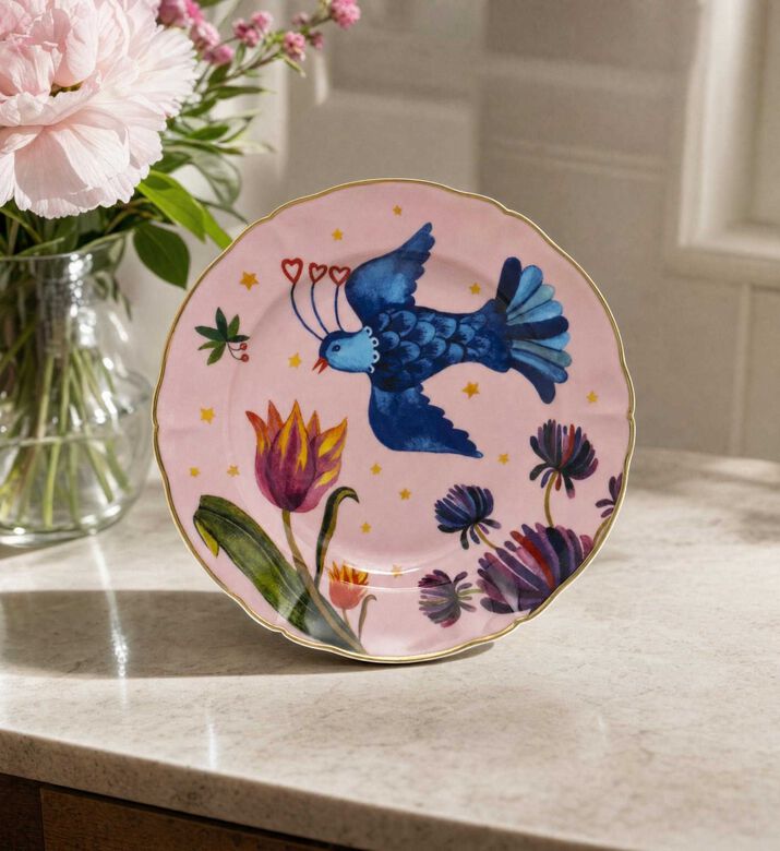 Bitossi Bird Fruit Ceramic Plate, Model View