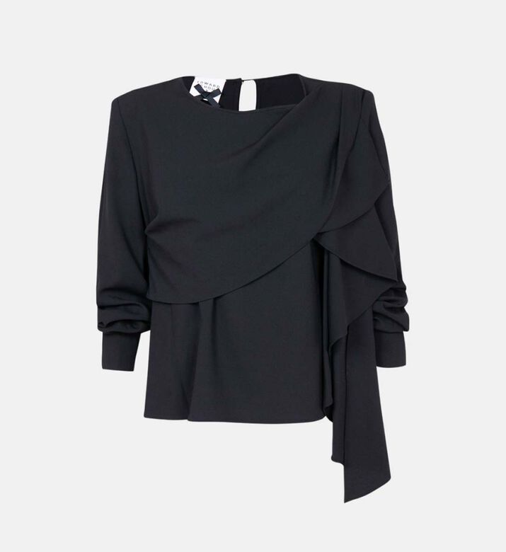Sculptural Draping Woven Shirt