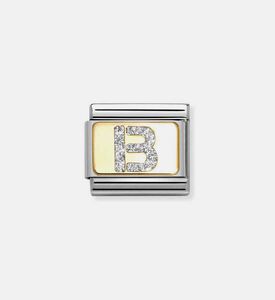 Composable Classic Link Silver Glitter Letter B Charm Composable Classic Link Silver Glitter Letter B Charm