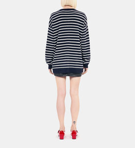 Chain-details Striped Cardigan Chain-details Striped Cardigan