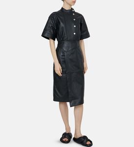 فستان أست متوسط الطول جلد