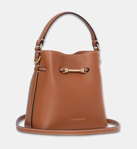 Strathberry Corda Smooth Leather Mini Bucket Bag, Brown, Packshot View