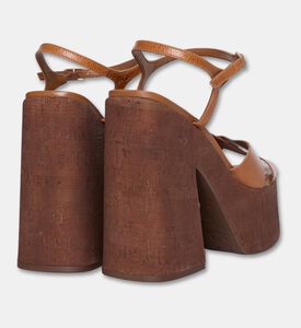 Arezzo Leather Platform Sandals, Brown, Eu-39, Packshot View