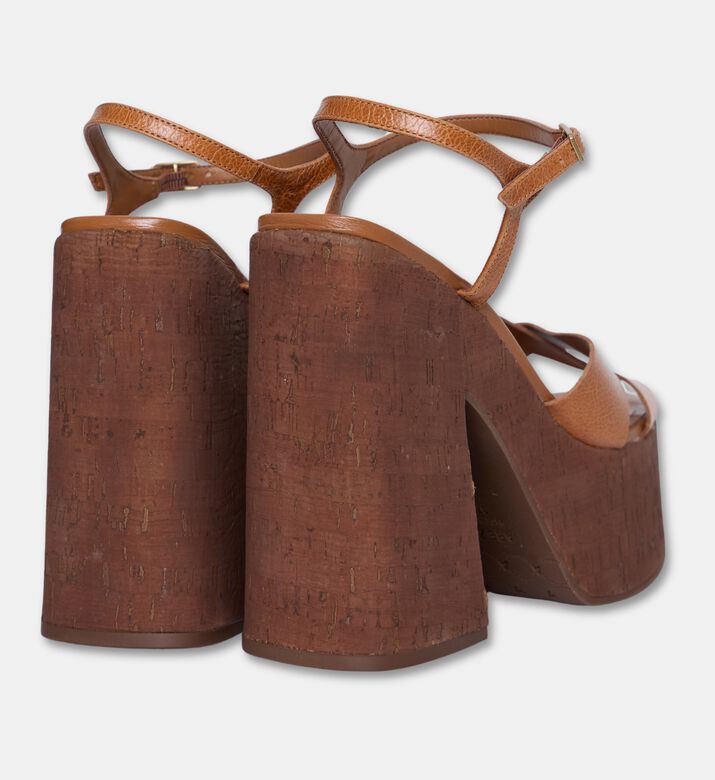 Arezzo Leather Platform Sandals, Brown, Eu-39, Packshot View