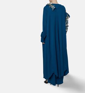 Dalia Al Azem Shoulder Cut-out Embellished Maxi Shirt Dress, Model View