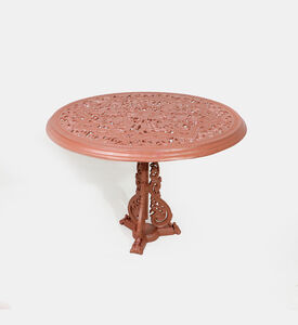 Home Deco and More Antoinette Dining Table With 4 Chairs Red 100 Cm, Packshot View