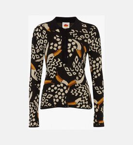 Farm Rio Toucan-embroidery Long-sleeve Polo Shirt, Packshot View