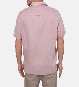 قميص قصير الأكمام كتان وقطن