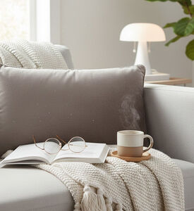 Deko and Co Vince Velvet Rectangle Cushion, Anthracite, 40x60-cm, Packshot View