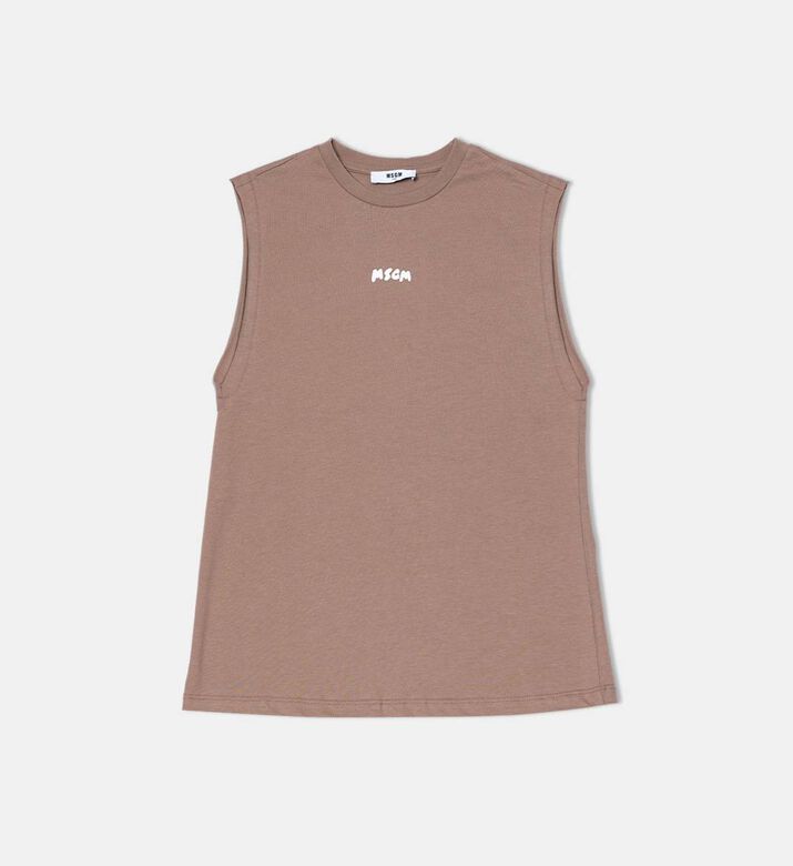 Multi Logo Print Jersey Tank Top