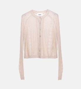 كارديغان طويل الأكمام بنسيج شفاف