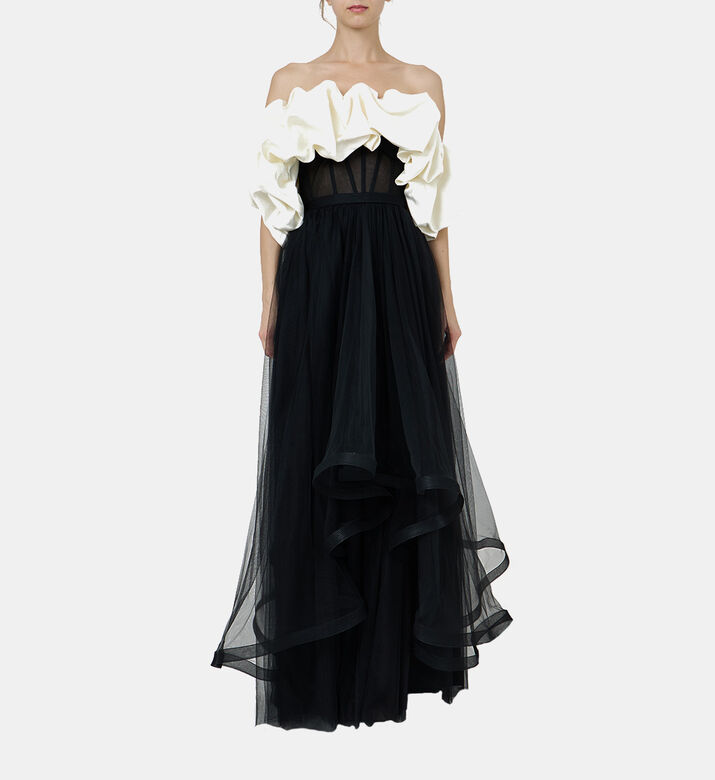 Layered Tulle Ruffled Top Dress