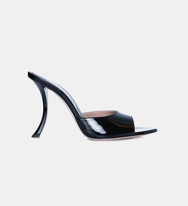 Metallic Open-toe Curved Heels