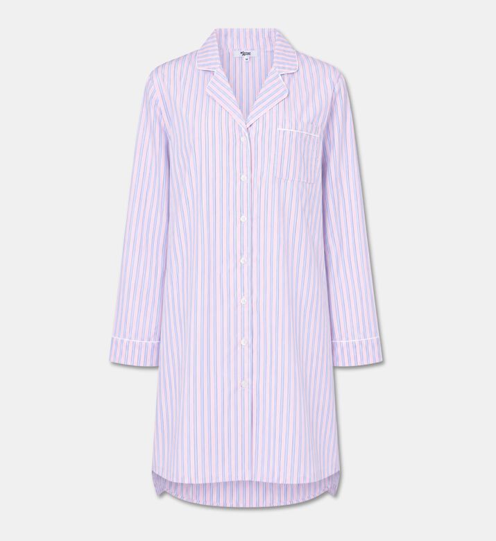 Galeries Lafayette Striped Button-down Nightshirt, Packshot View