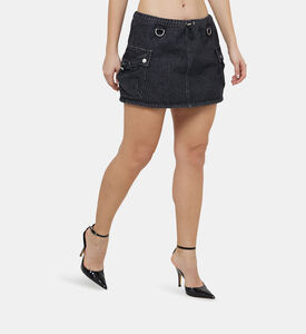 Pull-on Denim Cargo Skirt