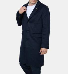 معطف بمزيج صوف بتصميم مناسب