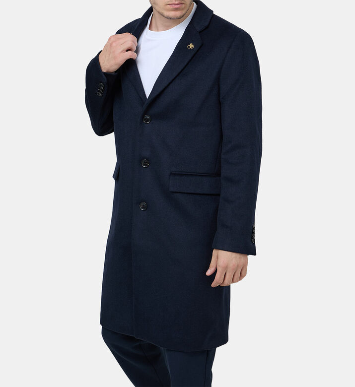 Wool Blend Tailored-fit Coat