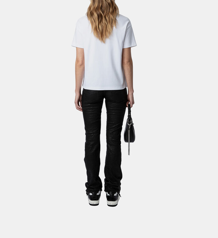 تيشيرت فضفاض مزين بأحجار الراين