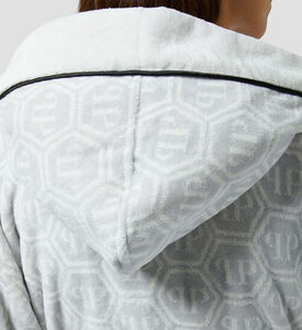 Philip Plein Logo-print Hooded Bath Robe, White, L-xl, Packshot View